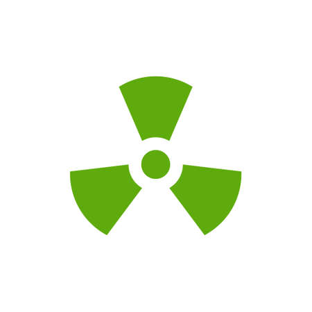 Nuclear radiation icon in flat style. Radioactivity vector illustration on white isolated background. Toxic sign business concept.のイラスト素材