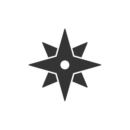 Compass icon in flat style. Navigation equipment vector illustration on white isolated background. Journey direction business concept.のイラスト素材