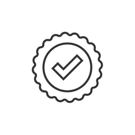 Winner icon in flat style. Rosette award vector illustration on white isolated background. Medal business concept.のイラスト素材