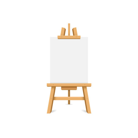 Paint desk icon in flat style. Easel vector illustration on isolated background. Painting panel sign business concept.のイラスト素材