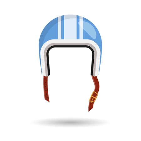 Motorcycle helmet icon in flat style. Safety cap vector illustration on isolated background. Racer hat sign business concept.のイラスト素材