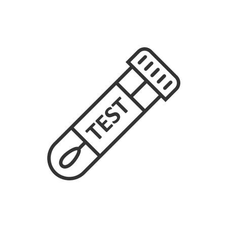 Coronavirus test icon in flat style. covid-19 vector illustration on isolated background. Medical diagnostic sign business concept.のイラスト素材