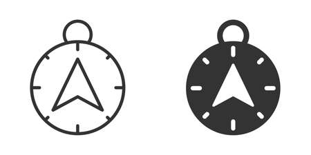 Compass icon in flat style. Navigation equipment vector illustration on white isolated background. Journey direction business concept.のイラスト素材