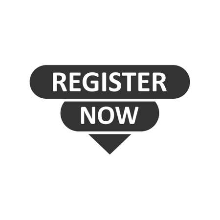 Register now icon in flat style. Registration vector illustration on isolated background. Member notification sign business concept.のイラスト素材