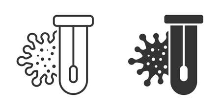 Coronavirus test icon in flat style. covid-19 vector illustration on isolated background. Medical diagnostic sign business concept.のイラスト素材