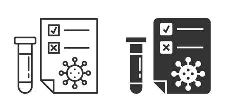 Coronavirus test icon in flat style. covid-19 vector illustration on isolated background. Medical diagnostic sign business concept.のイラスト素材