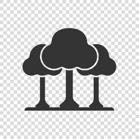 Tree icon in flat style. Forest vector illustration on white isolated background. Plant sign business concept.のイラスト素材