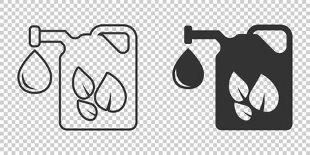 Gasoline canister icon in flat style. Petrol can vector illustration on white isolated background. Fuel container sign business concept.のイラスト素材