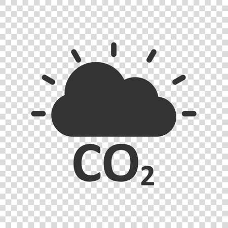 Co2 emission icon in flat style. Cloud disaster vector illustration on white isolated background. Environment sign business concept.のイラスト素材