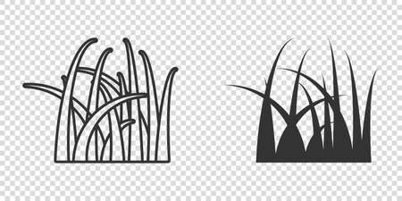 Grass icon in flat style. Eco lawn vector illustration on white isolated background. Floral garden business concept.のイラスト素材
