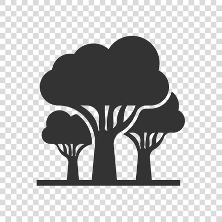 Tree icon in flat style. Eco plant vector illustration on white isolated background. Nature business concept.のイラスト素材