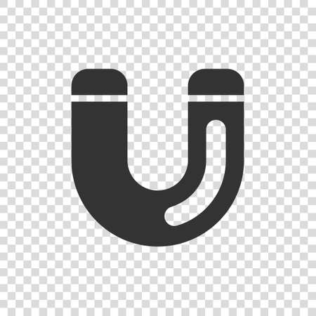 Magnet icon in flat style. Attract vector illustration on white isolated background. Electromagnetic business concept.のイラスト素材
