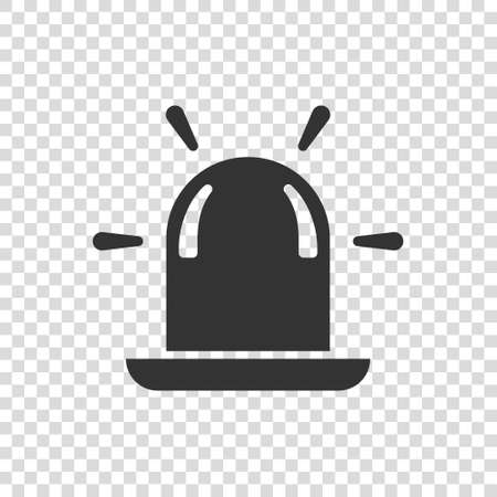 Emergency alarm icon in flat style. Alert lamp vector illustration on isolated background. Police urgency sign business concept.のイラスト素材