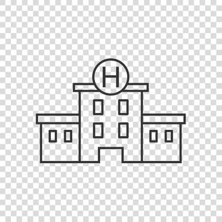 Hospital building icon in flat style. Medical clinic vector illustration on isolated background. Medicine sign business concept.のイラスト素材