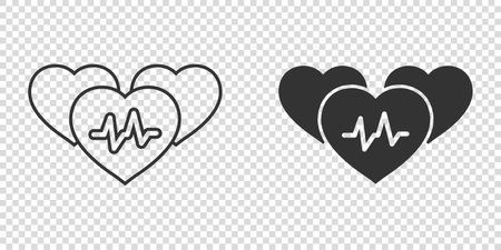 Arterial blood pressure icon in flat style. Heartbeat monitor vector illustration on isolated background. Pulse diagnosis sign business concept.のイラスト素材