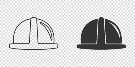 Construction helmet icon in flat style. Safety cap vector illustration on isolated background. Worker hat sign business concept.のイラスト素材