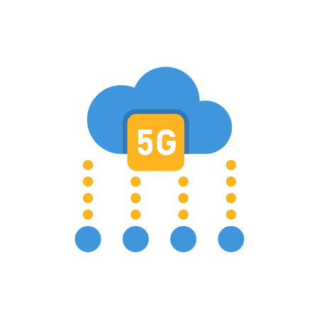 5G wireless internet wifi connection in flat style. Global network vector illustration on isolated...