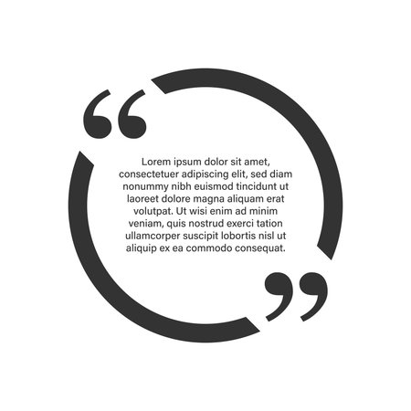 Quote bubbles in flat style. Dialog banner vector illustration on isolated background. Quotation message sign business concept.のイラスト素材