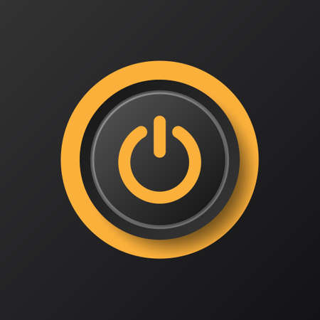 On and off buttons in flat style. Toggle switch vector illustration on isolated background. Shutdown sign business concept.のイラスト素材