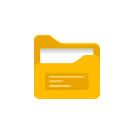 Computer folder icon in flat style. Document archive vector illustration on isolated background. Portfolio sign business concept.のイラスト素材