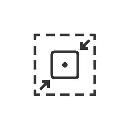 Compact size icon in flat style. Scale fit vector illustration on isolated background. Resize button sign business concept.のイラスト素材