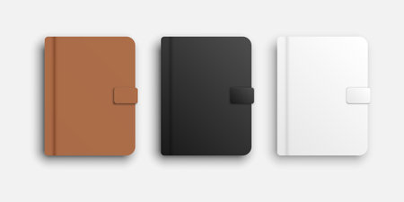 Diary icon in flat style. Notebook vector illustration on isolated background. Notepad sign business concept.のイラスト素材
