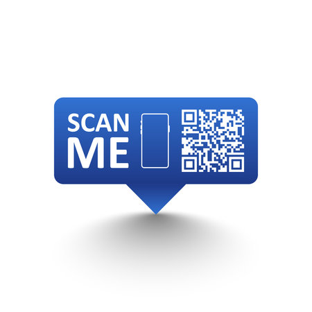 QR code scan icon in flat style. Barcode vector illustration on isolated background. Scanner reader...