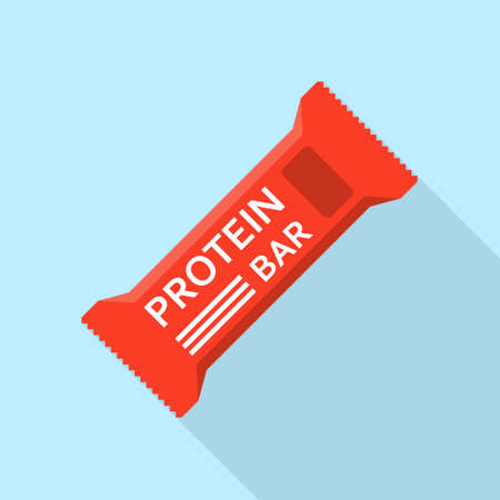 Protein bar icon in flat style. Fitness dessert vector illustration on isolated background. Energy nutrient sign business concept.のイラスト素材
