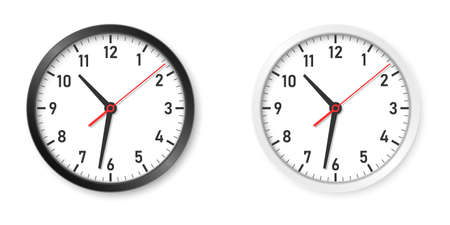 Clock icon illustration in flat style. Watch face vector illustration on isolated background. Time alarm sign business concept.のイラスト素材