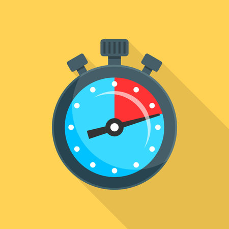 Stopwatch icon illustration in flat style. Timer vector illustration on isolated background. Time alarm sign business concept.のイラスト素材