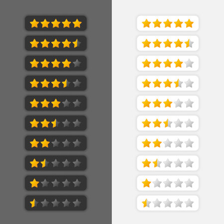 Review rating icon in flat style. Customer feedback vector illustration on isolated background. Survey evaluation sign business concept.のイラスト素材