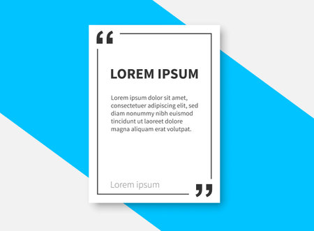 Quote frame blank template icon in flat style. Empty speech bubble vector illustration on isolated background. Textbox sign business concept.のイラスト素材