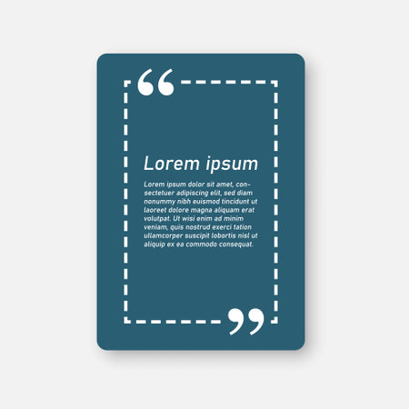 Quote frame blank template icon in flat style. Empty speech bubble vector illustration on isolated background. Textbox sign business concept.のイラスト素材