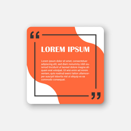 Quote frame blank template icon in flat style. Empty speech bubble vector illustration on isolated background. Textbox sign business concept.のイラスト素材