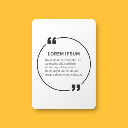 Quote frame blank template icon in flat style. Empty speech bubble vector illustration on isolated background. Textbox sign business concept.のイラスト素材