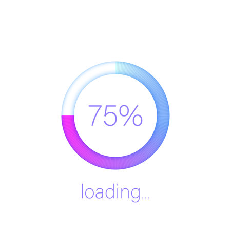 Loading bar icon in flat style. Progress indicator vector illustration on isolated background....