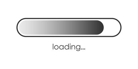 Loading bar icon in flat style. Progress indicator vector illustration on isolated background. Download button sign business concept.のイラスト素材