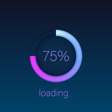 Loading bar icon in flat style. Progress indicator vector illustration on isolated background....