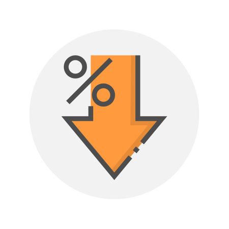Growth profit icon in flat style. Percentage arrow up and down vector illustration on isolated background. Finance interest rate sign business concept.のイラスト素材