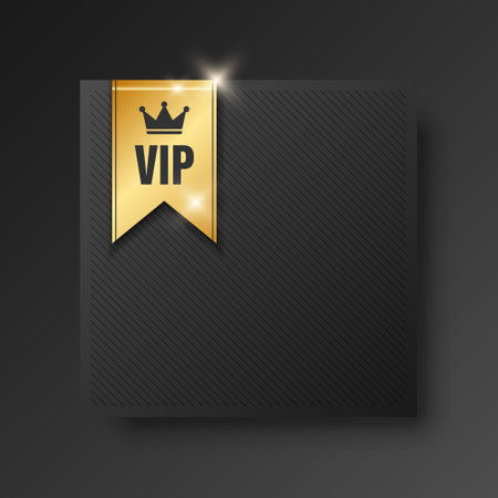 VIP badges icon in flat style. Exclusive badge vector illustration on isolated background. Premium luxury sign business concept.のイラスト素材