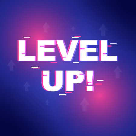 Level up icon in flat style. Achievement vector illustration on isolated background. Success sign business concept.のイラスト素材