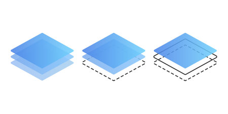 Layers stack icon in flat style. Fabric floor layer vector illustration on isolated background. Infographic label sign business concept.のイラスト素材