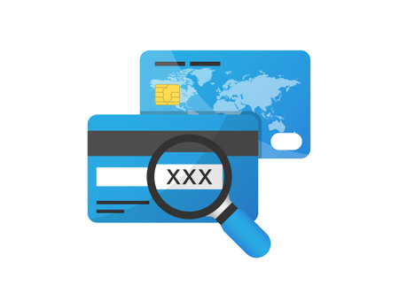 Credit card icon in flat style. CVV verification code vector illustration on isolated background. Payment sign business concept.のイラスト素材