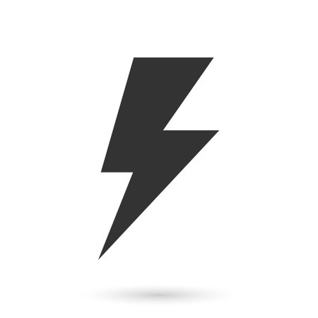 Lightning power icon in flat style. Energy symbol vector illustration on isolated background. Start sign business concept.のイラスト素材