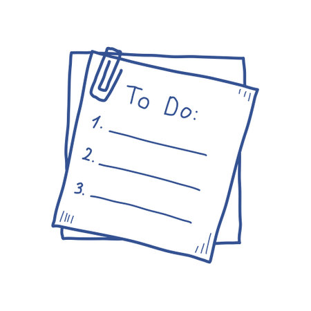Hand drawn memo paper sheet icon in flat style. Sticky note vector illustration on isolated background.  To do list sign business concept.のイラスト素材