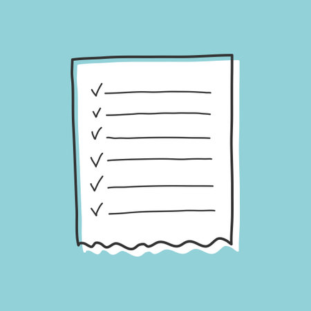 Hand drawn memo paper sheet icon in flat style. Sticky note vector illustration on isolated background.  To do list sign business concept.のイラスト素材