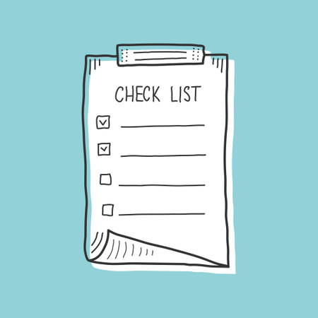 Hand drawn memo paper sheet icon in flat style. Sticky note vector illustration on isolated background.  To do list sign business concept.のイラスト素材