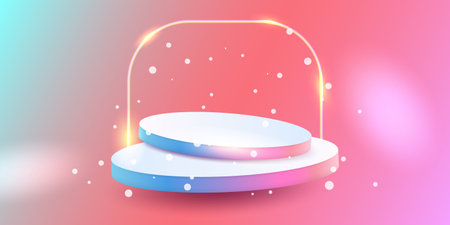 Product presentation icon in flat style. Mockup product display vector illustration on isolated background. Stage for showcase sign business concept.のイラスト素材