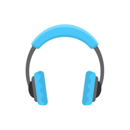 Headphone icon in flat style. Earphone vector illustration on isolated background. Listen music sign business concept.のイラスト素材