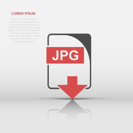 JPG file icon in flat style. Download sign illustration pictogram. Document business concept.のイラスト素材